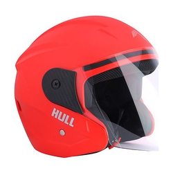 Mavox Hull Series Red Textured Open Face Helmet With Clear Visor (S)